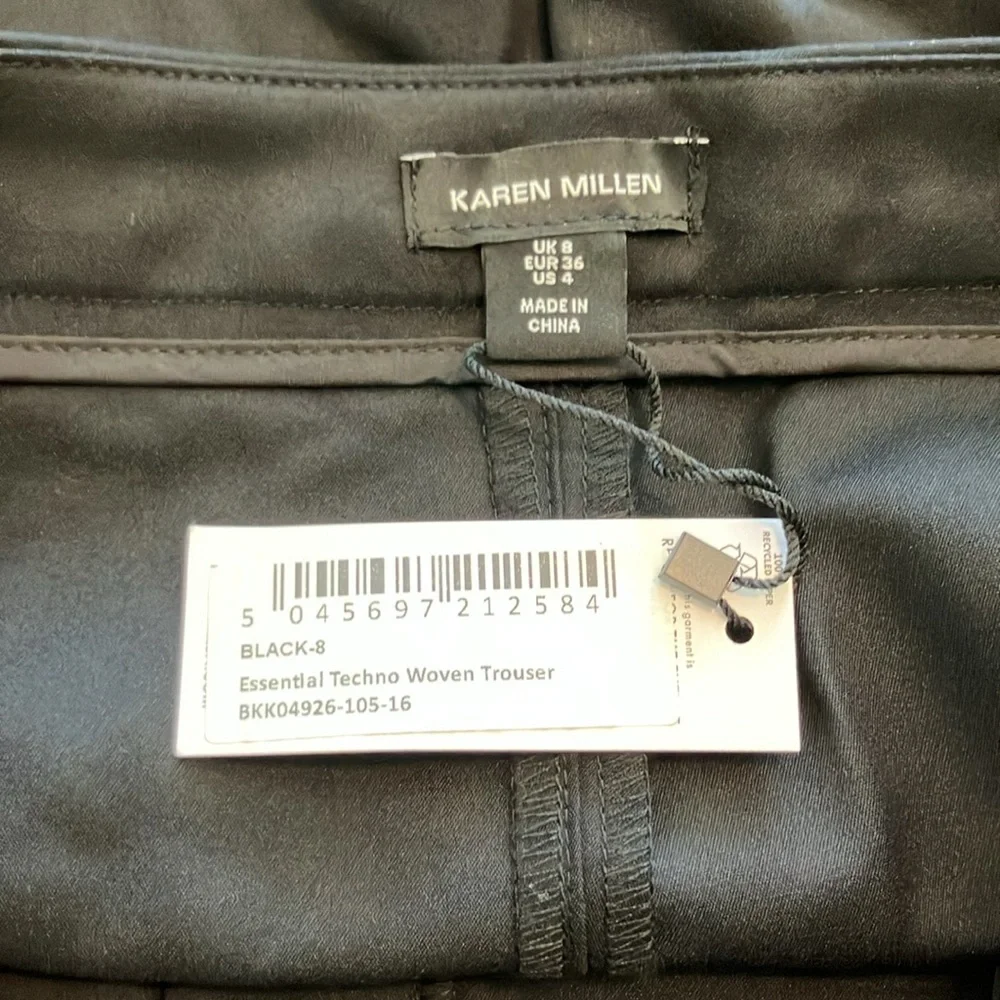 NWT Karen Millen Essential Techno Woven Trouser Black size 4 - Picture 7 of 8